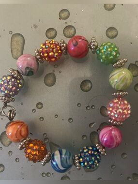 Colorful Beaded Stretch Bracelet - Multicolor